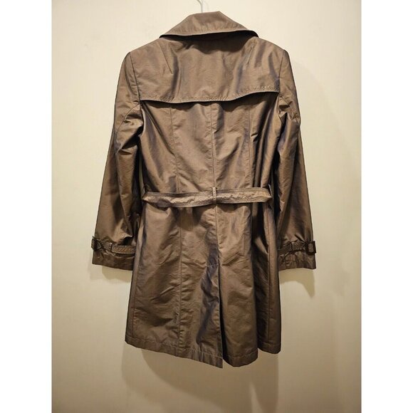 Women's Talbots Petites Iridescent Lined Belted Raincoat Bronze/Brown Size Small - Picture 3 of 10